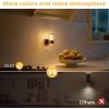 imageL LOHAS LED Night Lights Plug into Wall10Color Changing RGB Floral Night Lights Dusk to Dawn3 Brightness LevelsRotatable Plug in Nightlight for Bedroom Nursery Hallway GiftGold Ring3000K Stripe