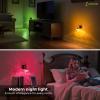 imageL LOHAS LED Night Lights Plug into Wall10Color Changing RGB Floral Night Lights Dusk to Dawn3 Brightness LevelsRotatable Plug in Nightlight for Bedroom Nursery Hallway GiftGold RingDiamond pattern RGB