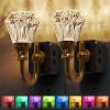imageL LOHAS LED Night Lights Plug into Wall10Color Changing RGB Floral Night Lights Dusk to Dawn3 Brightness LevelsRotatable Plug in Nightlight for Bedroom Nursery Hallway GiftGold RingFlower RGB