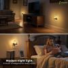 imageL LOHAS LED Night Lights Plug into Wall10Color Changing RGB Floral Night Lights Dusk to Dawn3 Brightness LevelsRotatable Plug in Nightlight for Bedroom Nursery Hallway GiftGold Ring3000K Stripe