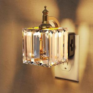 imageL LOHAS LED Night Lights Plug into Wall10Color Changing RGB Floral Night Lights Dusk to Dawn3 Brightness LevelsRotatable Plug in Nightlight for Bedroom Nursery Hallway GiftCrystalSquare