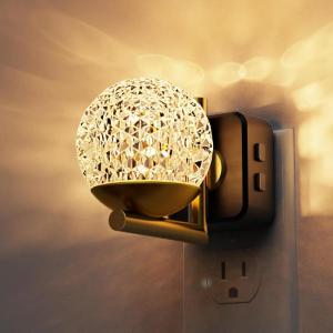 imageL LOHAS LED Night Lights Plug into Wall10Color Changing RGB Floral Night Lights Dusk to Dawn3 Brightness LevelsRotatable Plug in Nightlight for Bedroom Nursery Hallway GiftGold RingBall RGB