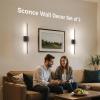 imageL LOHAS LED Rechargeable Wall Sconce Set of TwoBattery Operated Wall Sconces Set of 2