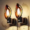 imageL LOHAS LED Night Light Night Lights Plug into Wall Agate Nightlight Rotating Dimmable Nightlights Plug in with Light Sensor Soft White Nightlights for Bathroom Bedroom Hallway 2 PackRedRed