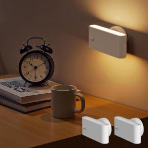 imageL LOHAS LED Motion Sensor Night Light Rechargeable Motion Sensor Stair Lights indoor Wireless Wall Mounted Nightlight 3000K Dimmable for Hallways Bedrooms Stairs ampamp Bathrooms2 PackSquareWhite