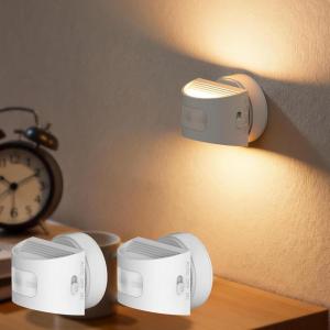 imageL LOHAS LED Motion Sensor Night Light Rechargeable Motion Sensor Stair Lights indoor Wireless Wall Mounted Nightlight 3000K Dimmable for Hallways Bedrooms Stairs ampamp Bathrooms2 PackArcWhite