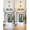 imageL LOHAS LED Black Farmhouse Chandeliers for Dining Room 12Light Wagon Wheel Chandelier Over Table Height Adjustable 32quot Dining Room Light Fixture Modern Chandelier for Kitchen Island Living RoomBlack