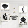 imageL LOHAS LED Black Farmhouse Chandeliers for Dining Room 12Light Wagon Wheel Chandelier Over Table Height Adjustable 32quot Dining Room Light Fixture Modern Chandelier for Kitchen Island Living RoomBlack