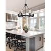 imageL LOHAS LED Black Farmhouse Chandeliers for Dining Room 12Light Wagon Wheel Chandelier Over Table Height Adjustable 32quot Dining Room Light Fixture Modern Chandelier for Kitchen Island Living RoomBlack