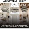 imageL LOHAS LED Black Farmhouse Chandeliers for Dining Room 12Light Wagon Wheel Chandelier Over Table Height Adjustable 32quot Dining Room Light Fixture Modern Chandelier for Kitchen Island Living RoomBlack
