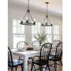 imageL LOHAS LED Black Farmhouse Chandeliers for Dining Room 12Light Wagon Wheel Chandelier Over Table Height Adjustable 32quot Dining Room Light Fixture Modern Chandelier for Kitchen Island Living RoomBlack