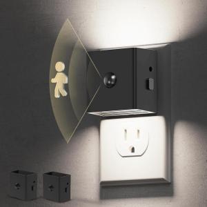 imageL LOHAS LED Motion Sensor Night Light 2Pack Motion Activated Night Light Motion Sensor and Dusk to Dawn Sensor Brightness Adjustable 5000K Daylight White Nightlight for Bathroom Hallway KitchenDaylight White