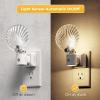 imageL LOHAS LED Night Light Night Lights Plug into Wall Shell Style Glass Nightlight Rotating Dimmable Nightlights Plug in with Light Sensor Soft White Nightlights for Hallway Bedroom Bathroom 2 Pack3000KShell Pattern
