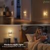 imageL LOHAS LED Night Light Night Lights Plug into Wall Shell Style Glass Nightlight Rotating Dimmable Nightlights Plug in with Light Sensor Soft White Nightlights for Hallway Bedroom Bathroom 2 Pack3000KShell Pattern