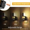imageL LOHAS LED Night Light Plug in Night Lights Plug into Wall Dusk to Dawn Sensor Adjustable Brightness Soft White Nightlight 3000K 100LM Dimmable Nightlights for Hallway Bedroom Stairway 1 Pack3CCTBlack  Gold Shade