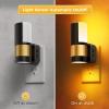 imageL LOHAS LED Night Light Plug in Night Lights Plug into Wall Dusk to Dawn Sensor Adjustable Brightness Soft White Nightlight 3000K 100LM Dimmable Nightlights for Hallway Bedroom Stairway 1 Pack3CCTBlack  Gold Shade