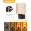 imageL LOHAS LED Night Lights Plug into Wall Plug in Night Light Dimmable Soft Warm Nightlight with Light Sensor Rotatable Base Vintage Linen Fabric Nightlights Plug in Wall for Bathroom Kitchen 1PackNaturalAmber