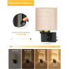 imageL LOHAS LED Night Lights Plug into Wall Plug in Night Light Dimmable Soft Warm Nightlight with Light Sensor Rotatable Base Vintage Linen Fabric Nightlights Plug in Wall for Bathroom Kitchen 1PackNatural