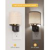 imageL LOHAS LED Night Lights Plug into Wall Plug in Night Light Dimmable Soft Warm Nightlight with Light Sensor Rotatable Base Vintage Linen Fabric Nightlights Plug in Wall for Bathroom Kitchen 1PackNatural5000K