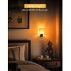 imageL LOHAS LED Night Lights Plug into Wall Plug in Night Light Dimmable Soft Warm Nightlight with Light Sensor Rotatable Base Vintage Linen Fabric Nightlights Plug in Wall for Bathroom Kitchen 1PackNaturalAmber