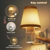 imageL LOHAS LED Night Lights Plug into Wall Plug in Night Light Dimmable Soft Warm Nightlight with Light Sensor Rotatable Base Vintage Linen Fabric Nightlights Plug in Wall for Bathroom Kitchen 1PackBeige3000K
