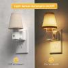 imageL LOHAS LED Night Lights Plug into Wall Plug in Night Light Dimmable Soft Warm Nightlight with Light Sensor Rotatable Base Vintage Linen Fabric Nightlights Plug in Wall for Bathroom Kitchen 1PackBeige3000K