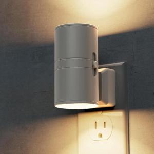 imageL LOHAS LED Night Light Plug in Night Lights Plug into Wall Dusk to Dawn Sensor Adjustable Brightness Soft White Nightlight 3000K 100LM Dimmable Nightlights for Hallway Bedroom Stairway 1 PackSoft WhiteGray Shade