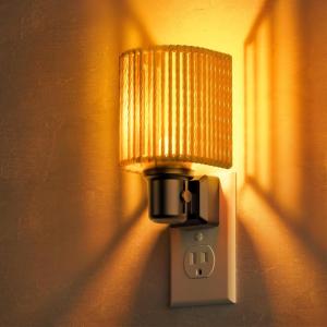 imageL LOHAS LED Night Lights Plug into Wall Plug in Night Light Dimmable Soft Warm Nightlight with Light Sensor Rotatable Base Vintage Linen Fabric Nightlights Plug in Wall for Bathroom Kitchen 1PackBohemianAmber