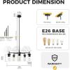 imageL LOHAS LED 5Light Black Chandelier for Dining Room Light Fixture Over Table 25Inch Modern Chandelier with Glass Shades Adjustable Hanging Light Fixture for Kitchen Island Foyer HallwayBlack