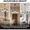imageL LOHAS LED 5Light Black Chandelier for Dining Room Light Fixture Over Table 25Inch Modern Chandelier with Glass Shades Adjustable Hanging Light Fixture for Kitchen Island Foyer HallwayBlack