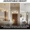 imageL LOHAS LED 5Light Black Chandelier for Dining Room Light Fixture Over Table 25Inch Modern Chandelier with Glass Shades Adjustable Hanging Light Fixture for Kitchen Island Foyer HallwayNickel