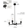 imageL LOHAS LED 5Light Black Chandelier for Dining Room Light Fixture Over Table 25Inch Modern Chandelier with Glass Shades Adjustable Hanging Light Fixture for Kitchen Island Foyer HallwayBlack