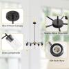 imageL LOHAS LED 5Light Black Chandelier for Dining Room Light Fixture Over Table 25Inch Modern Chandelier with Glass Shades Adjustable Hanging Light Fixture for Kitchen Island Foyer HallwayBlack