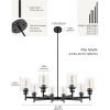 imageL LOHAS LED 5Light Black Chandelier for Dining Room Light Fixture Over Table 25Inch Modern Chandelier with Glass Shades Adjustable Hanging Light Fixture for Kitchen Island Foyer HallwayBlack