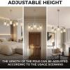 imageL LOHAS LED 5Light Black Chandelier for Dining Room Light Fixture Over Table 25Inch Modern Chandelier with Glass Shades Adjustable Hanging Light Fixture for Kitchen Island Foyer HallwayNickel