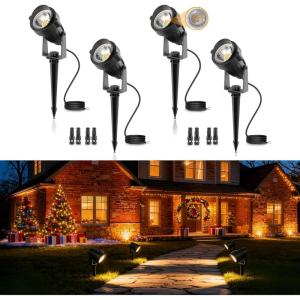 imageL LOHAS LED RGB Dusk to Dawn Low Voltage Landscape Lighting Christmas Outdoor Spotlight with TransformersampampRemote Control IP65 Color Changing Timing Plug in Spotlights for Yard Backyard Pathway 6PackBlack