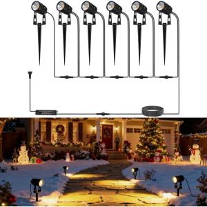 imageL LOHAS LED RGB Dusk to Dawn Low Voltage Landscape Lighting Christmas Outdoor Spotlight with TransformersampampRemote Control IP65 Color Changing Timing Plug in Spotlights for Yard Backyard Pathway 6PackDusk to Dawn3000K
