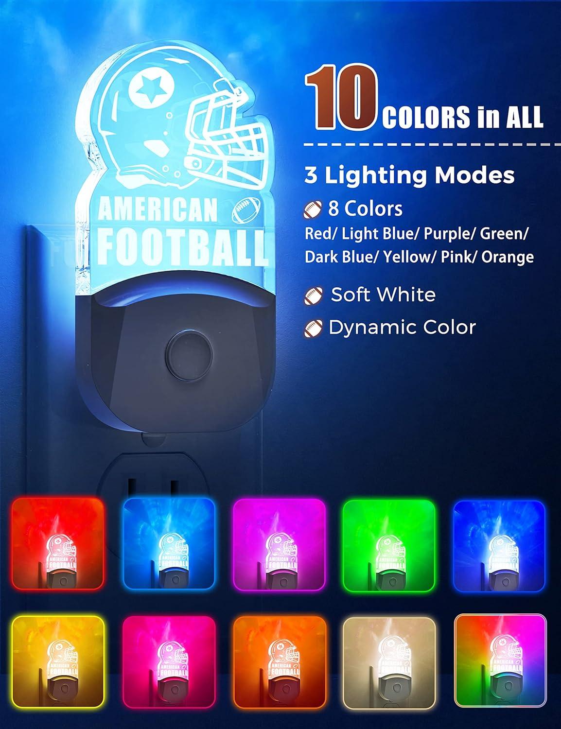 imageL LOHAS LED Dinosaur Night Light with Dusk to Dawn Sensor Dinosaur Nightlight for Boys Stegosaurus LED Night Light Plug in RGB  Soft White 3 Modes for Nursery Kids Gifts Bedroom2 PackArt Deco