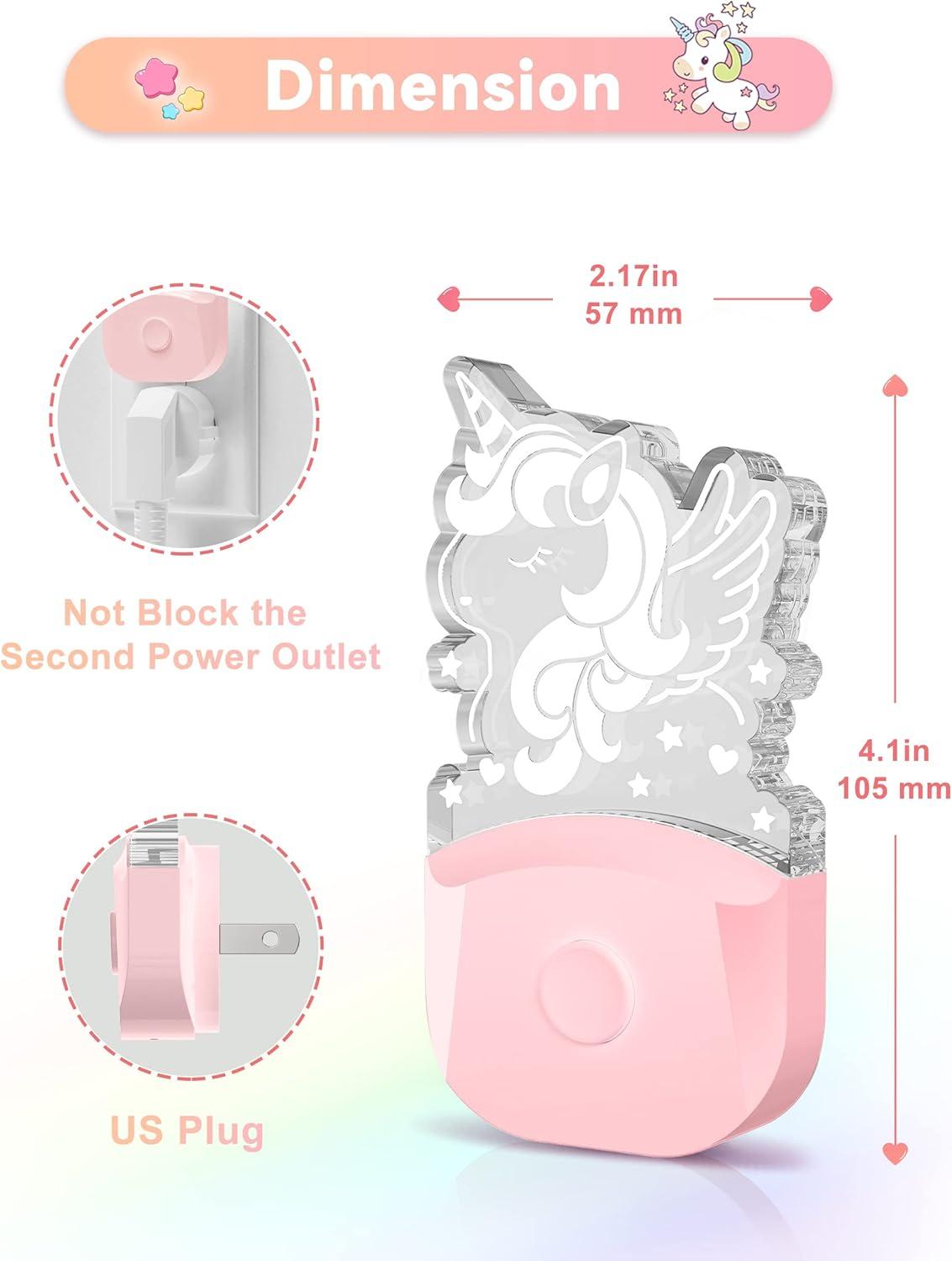 imageL LOHAS LED Dinosaur Night Light with Dusk to Dawn Sensor Dinosaur Nightlight for Boys Stegosaurus LED Night Light Plug in RGB  Soft White 3 Modes for Nursery Kids Gifts Bedroom2 PackCute Horse