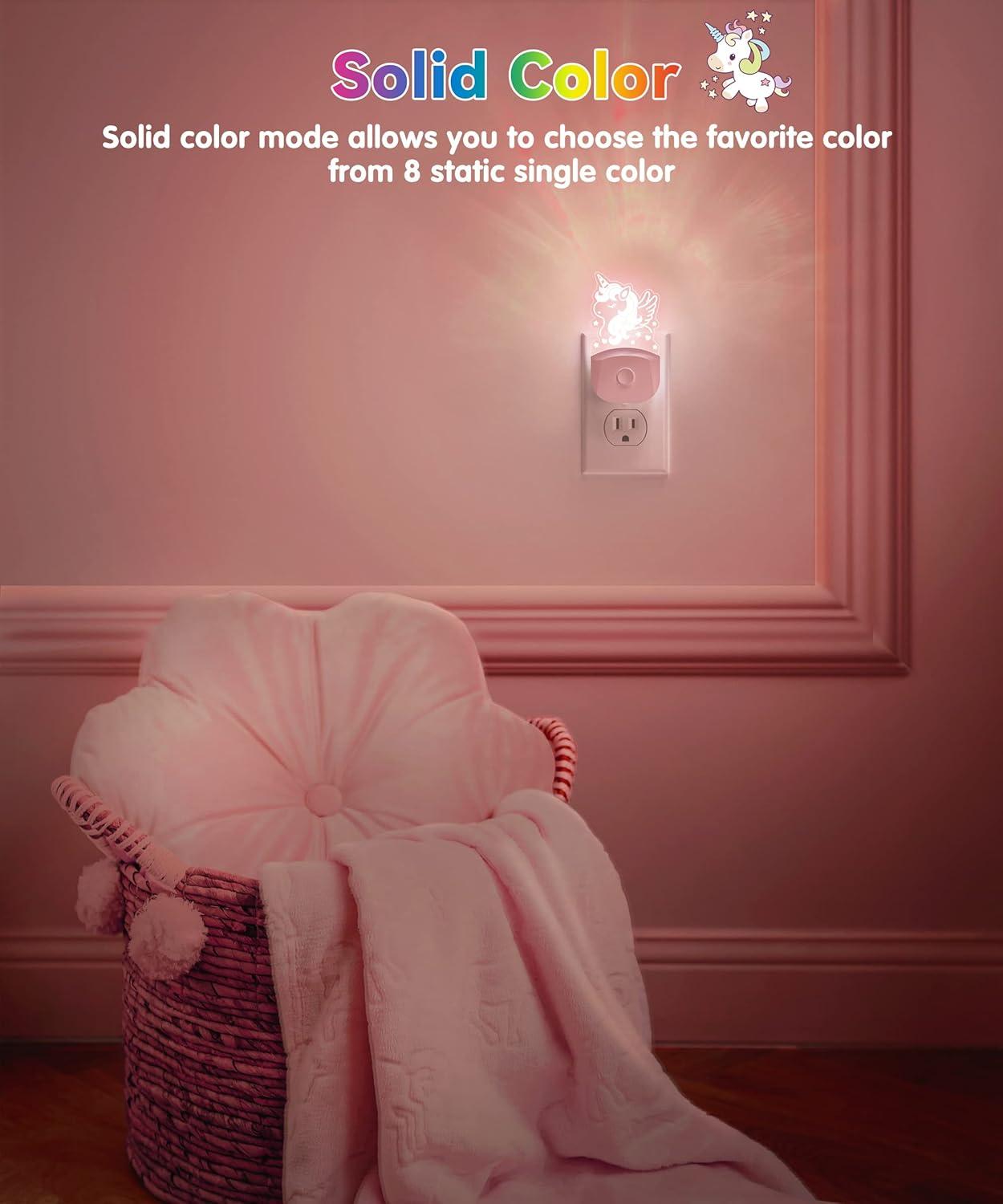 imageL LOHAS LED Dinosaur Night Light with Dusk to Dawn Sensor Dinosaur Nightlight for Boys Stegosaurus LED Night Light Plug in RGB  Soft White 3 Modes for Nursery Kids Gifts Bedroom2 PackCute Horse