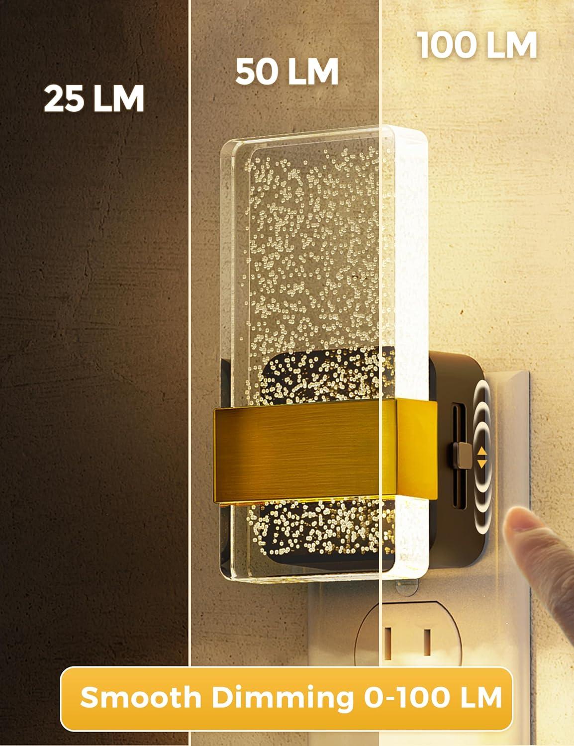 imageL LOHAS LED Night Lights Plug Into Wall 4 Packs Decorative Night Light with DusktoDawn Sensor 0100 LM Dimmable Nightlights Wall SconceStyle Design Nitelight for Bathroom Hallway Stairway